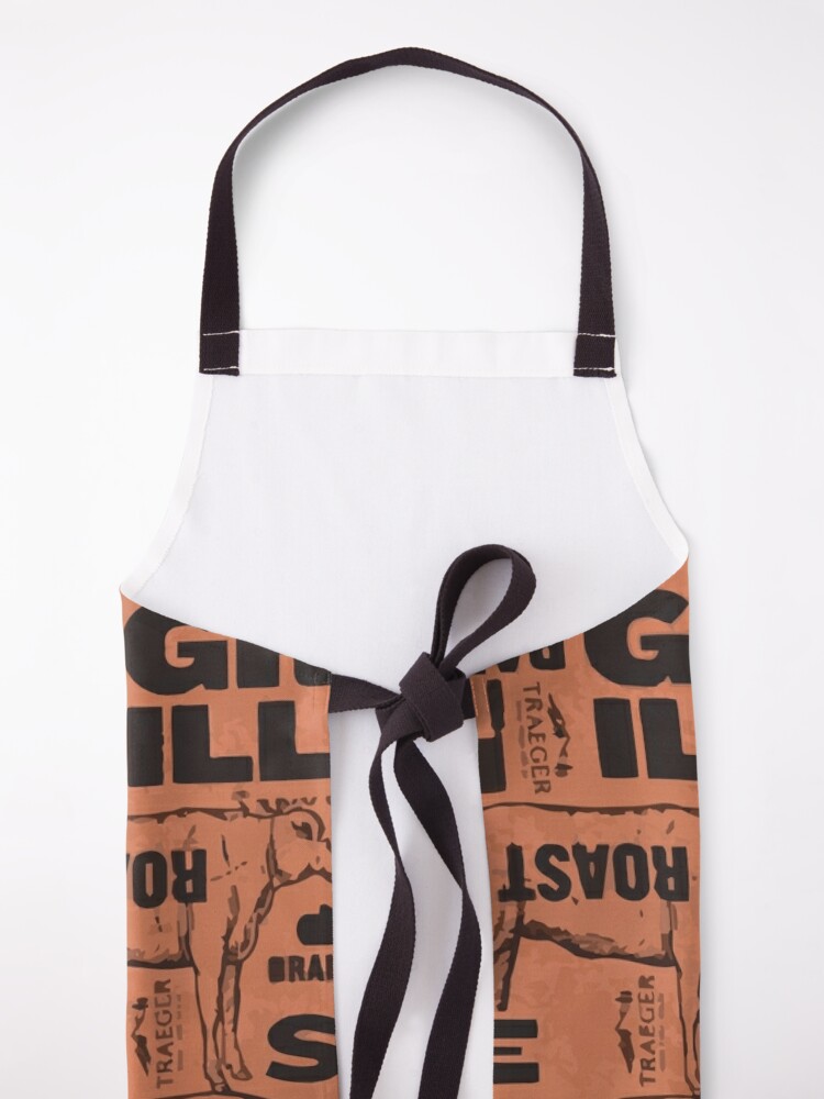 Traeger BBQ Smoker Butcher Pattern Apron for Sale by hookline