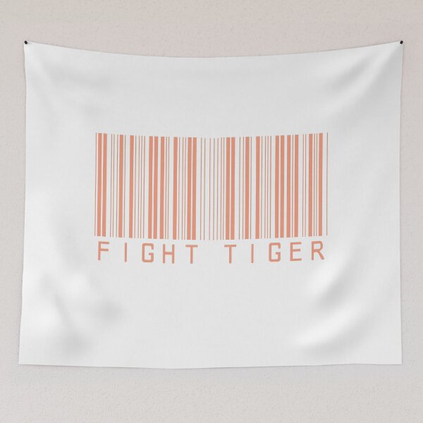 Item preview, Fight Tiger Barcode - light pink designed and sold by rileydoyle.