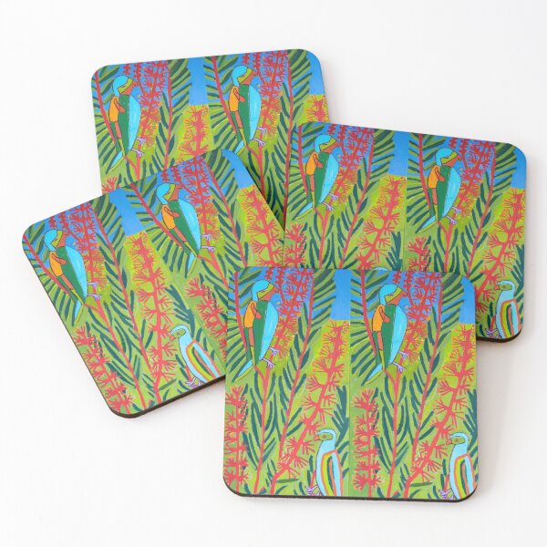 Item preview, Two Parrots Grevillea designed and sold by Zion Levy Stewart.