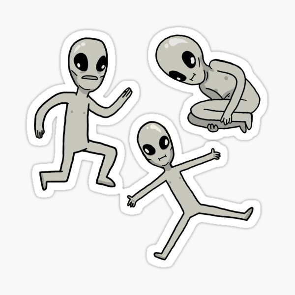 smol aliens sticker set Sticker