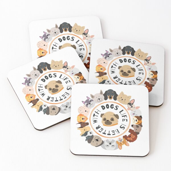 Item preview, Life Is Better With Dogs Circle Wreath Typography designed and sold by BeeZBeez.