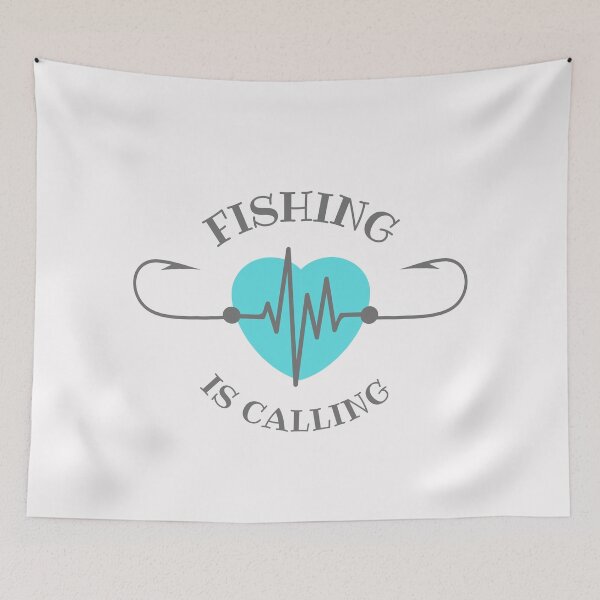 Item preview, Fishing is calling, fishing hook heartbeat design designed and sold by Auntieck.