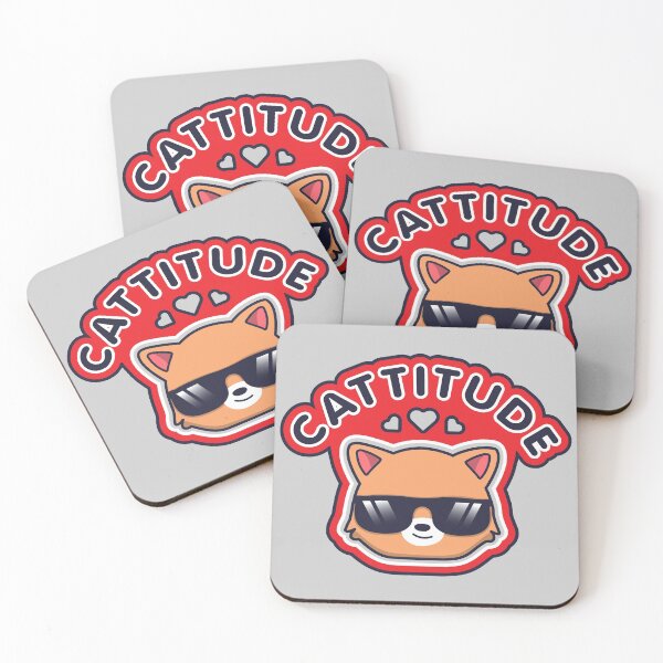Item preview, Cattitude Cute Cat Attitude Kawaii Pun designed and sold by AweSoMe Shirts.