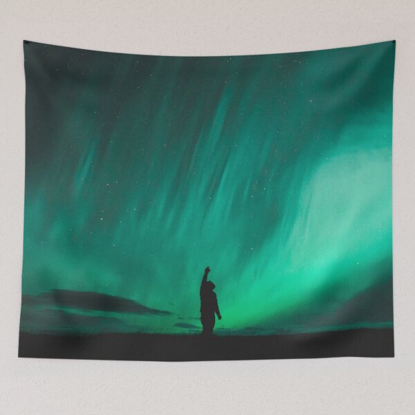 Item preview, Hombre observando la aurora boreal en Islandia designed and sold by Danny Wanders.