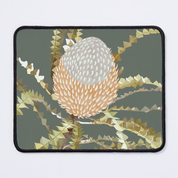 Item preview, "Banksia" | Dusty Deep Green Background designed and sold by LiseHoltArt.