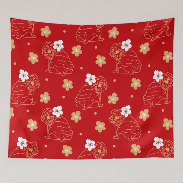 Item preview, Chinese Shar Pei and Plum Flower designed and sold by Lulupainting.