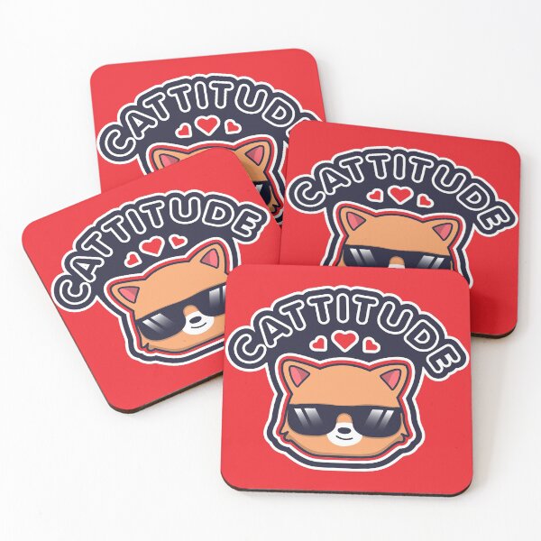 Item preview, Cattitude Kawaii Cat Attitude Pun designed and sold by AweSoMe Shirts.
