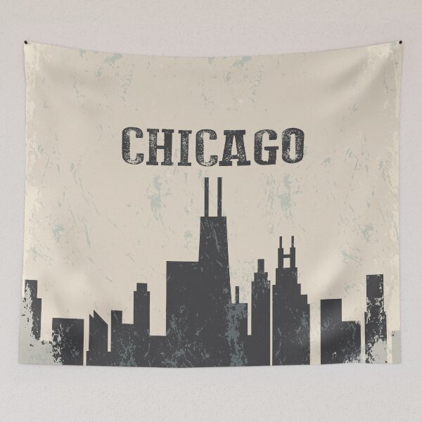 Item preview, Chicago City Skyline Retro Vintage  designed and sold by HStudioPrints.
