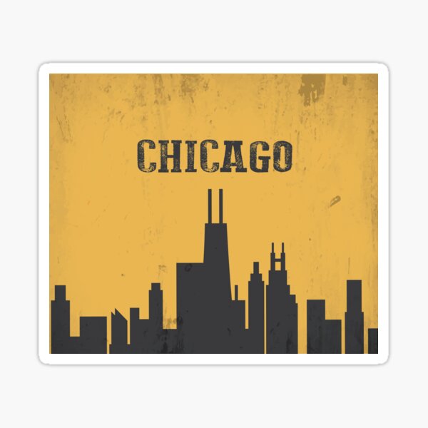 “Chicago City Skyline Retro Vintage " Sticker for Sale by HStudioPrints