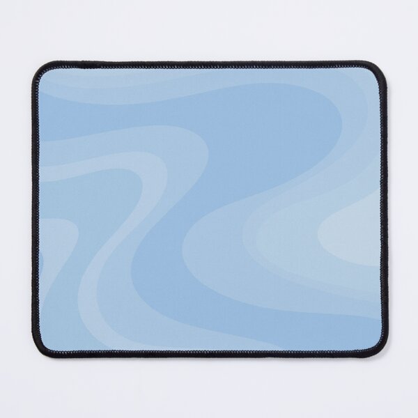 Retro Swirls in Powder Blue Abstract Pattern Mouse Pad