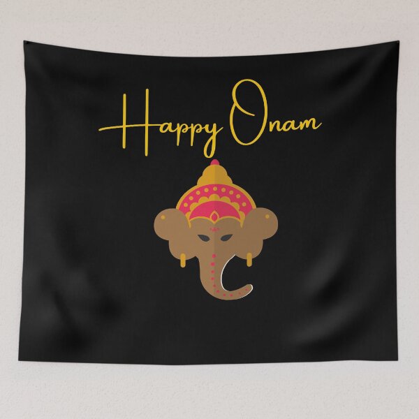 Item preview, Happy Onam Indian Festival Yellow Ganesh and Brown Elephant Souvenir Gift idea for India Lovers Clas tshirt designed and sold by FrewinMason.