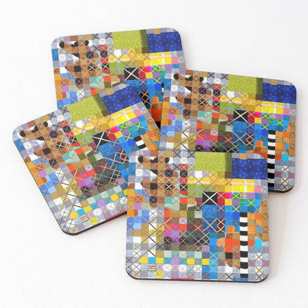 Item preview, Embroidry squares stitching effect threaded needle sewing cuadros, designed and sold by rupydetequila.