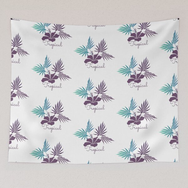 Item preview, Tropical Island Hibiscus Monstera Leaves designed and sold by GraphicsClub.