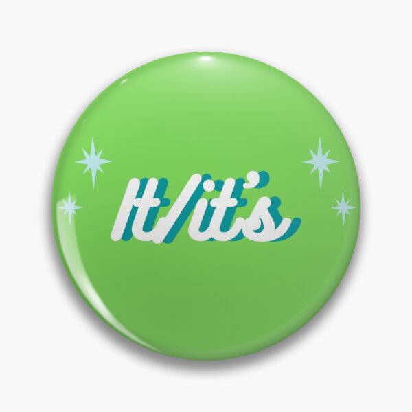 Item preview, it/it's pronouns pin designed and sold by Lupe8707.