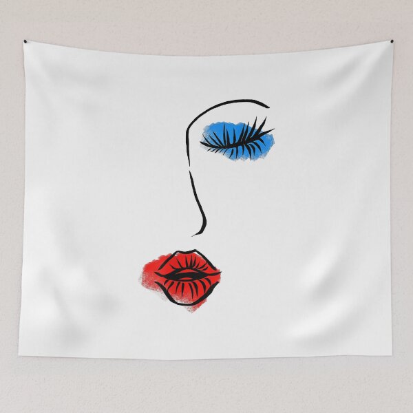 Item preview, Abstract Art Face Sketch Lipstick Makeup  designed and sold by ClareMadelane.