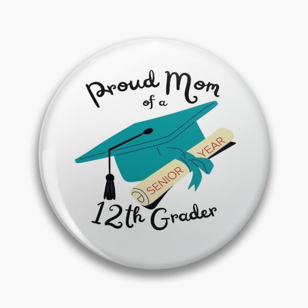 Item preview, proud mom of a 12th grader, graduation cap and diploma graphic designed and sold by Jessi-Sketches.