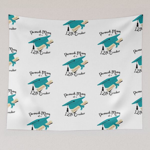 Item preview, proud mom of a 12th grader, graduation cap and diploma graphic designed and sold by Jessi-Sketches.