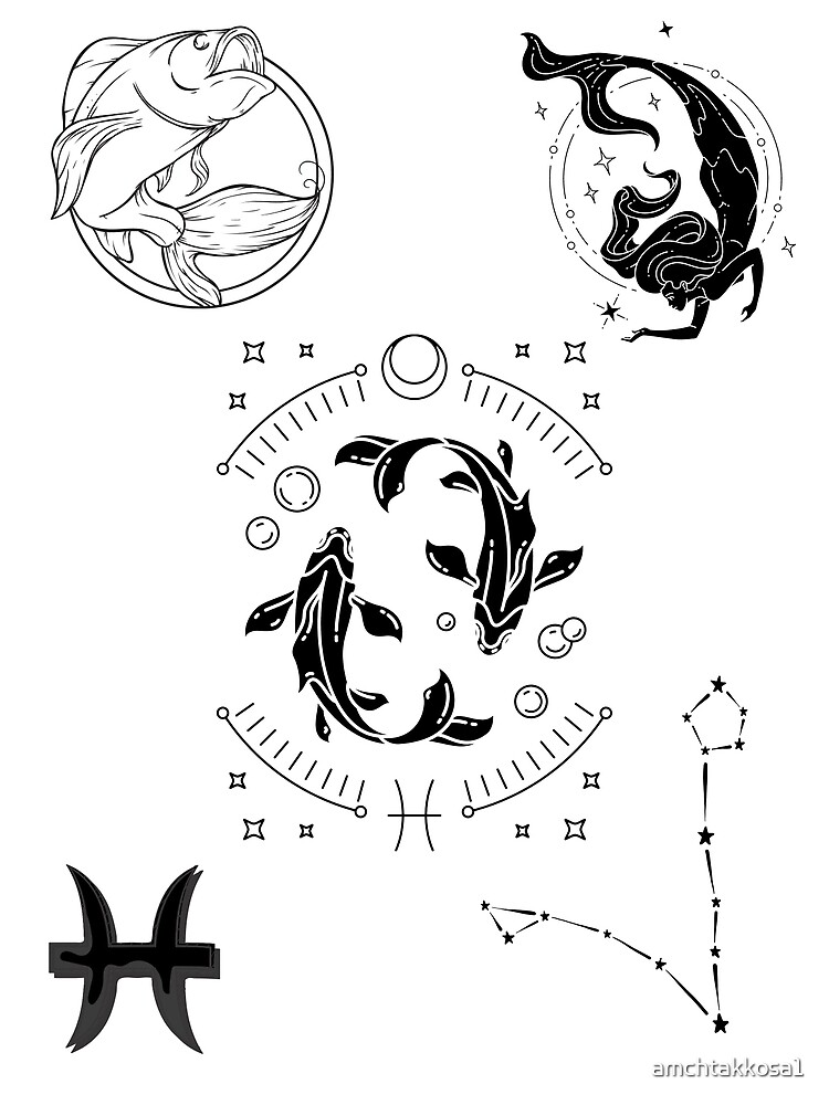 Pisces x Astrology x Zodiac sign x astronomy x celestial sticker