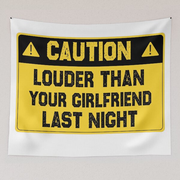 Item preview, Funny caution "louder than your girlfriend last night", Funny sticker for exhaust designed and sold by creativitygood.