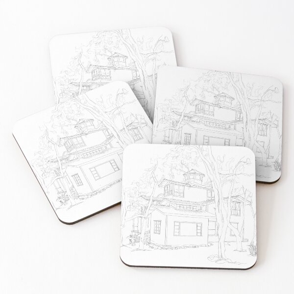 Item preview, Sketch of a large house in a wooded area designed and sold by Hether McCuistion.