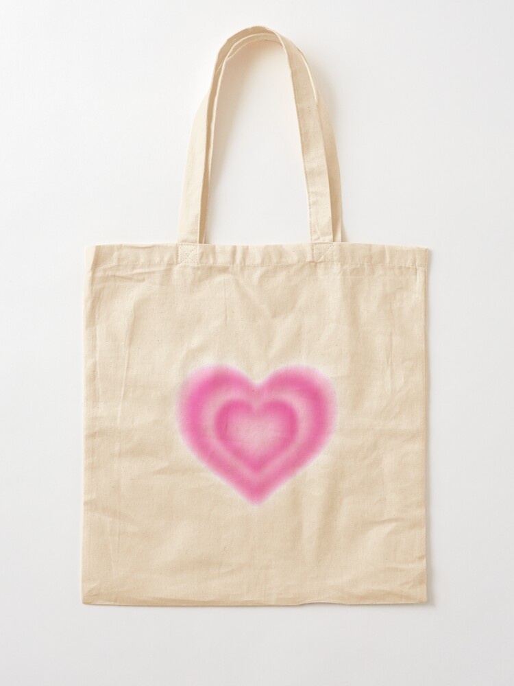 Graffiti spray paint pink sparkling heart design tote bag