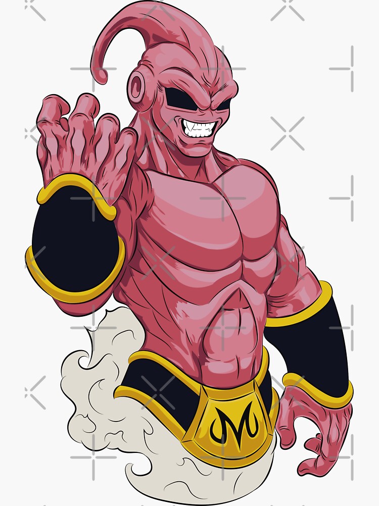 Kid buu Dragon Ball Z Face - Drawing DBZ Majin Buu Poster by eLedesign22