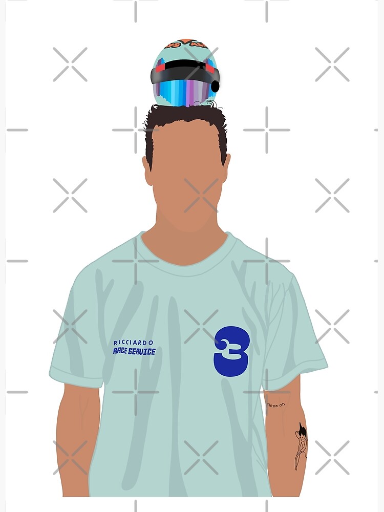 "Daniel Ricciardo with mini Helmet" Art Print for Sale by noellesmith22 Redbubble