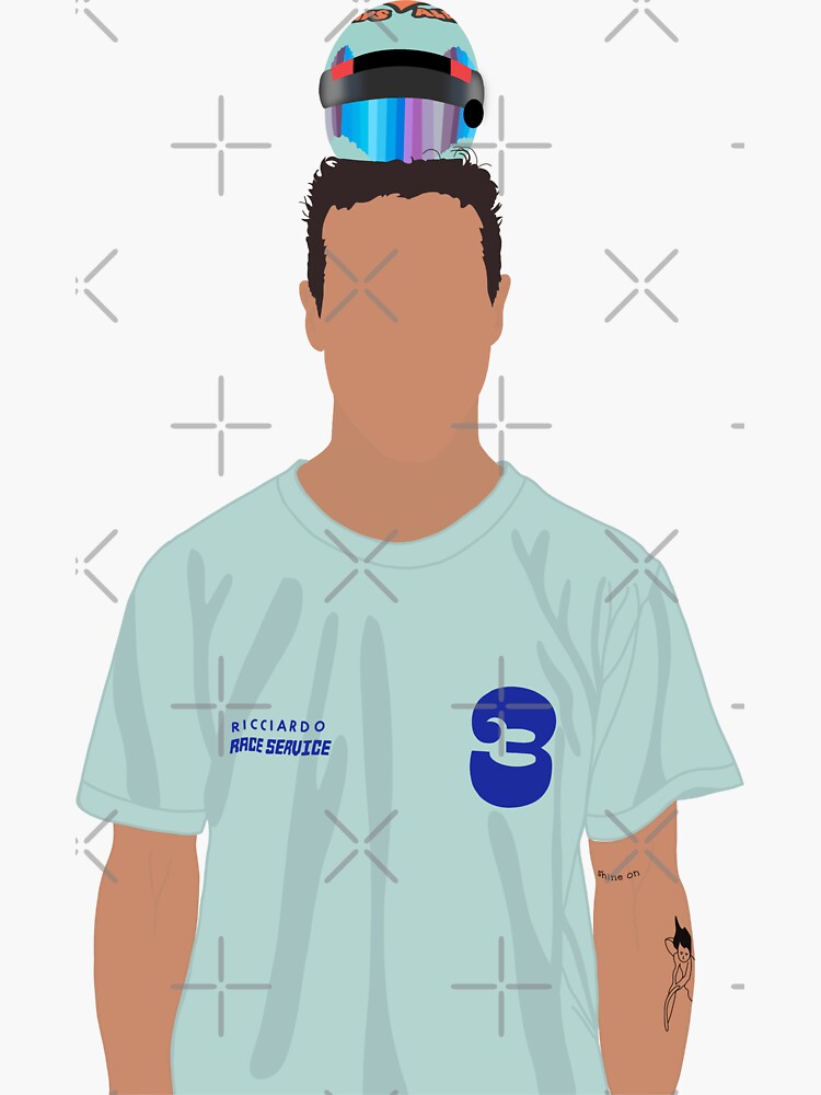 "Daniel Ricciardo with mini Helmet" Sticker for Sale by noellesmith22