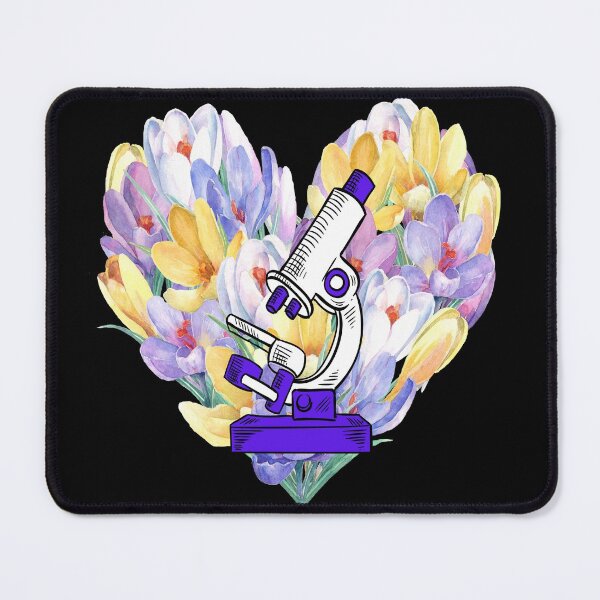 Item preview, CROCUS FLOWER HEART MICROSCOPE MEDICAL LABORATORY SCIENTIST designed and sold by Hippiesole.