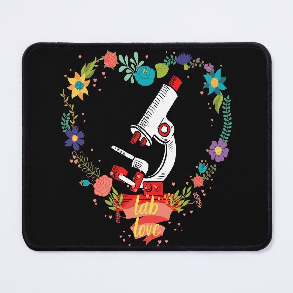 Item preview, LAB LOVE ROMANTIC HEART RETRO FLOWERS MICROSCOPE MEDICAL LABORATORY SCIENTIST designed and sold by Hippiesole.