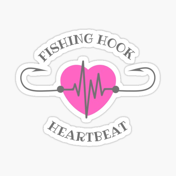 Fishing Hook Heartbeat Decal Vinyl Sticker