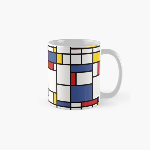 Aperçu de l'œuvre Piet Mondrian inspiré Design années 60 Pop Art années 60 rouge jaune bleu rectangles créée et vendue par Spaceshipsells.