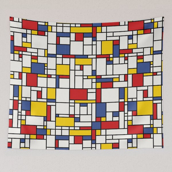 Item preview, Piet Mondrian Inspired Design Sixties Pop Art 60s Red Yellow Blue Rectangles designed and sold by Spaceshipsells.