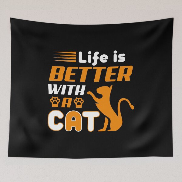 Item preview, Lifes better with a cat designed and sold by pnkpopcorn.