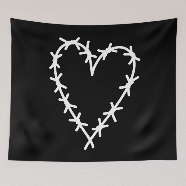 Item preview, Barb wire love heart drawing designed and sold by allopopdesign.