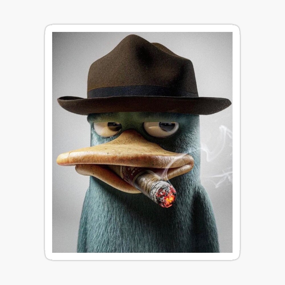 Perry the platypus smoking