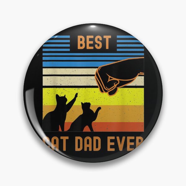 Item preview, Vintage Retro Best Cat Dad Ever Fist Bump for Fur Daddies designed and sold by HappyCatsStore.