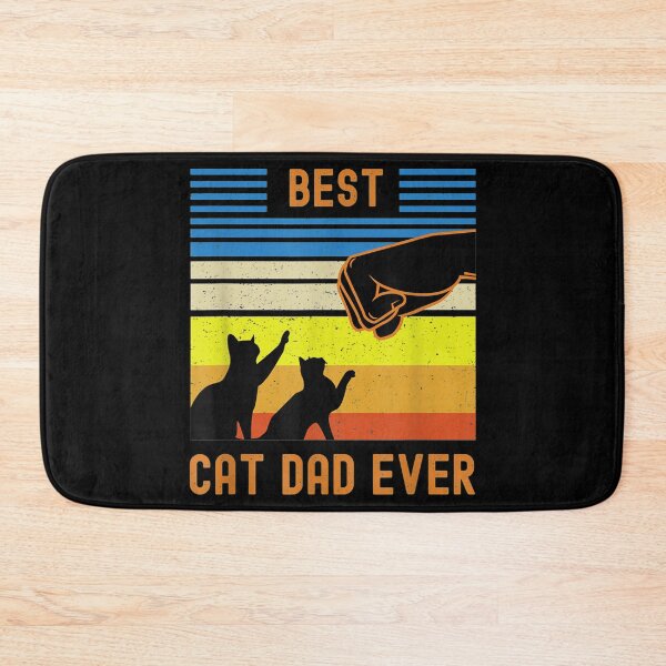 Item preview, Vintage Retro Best Cat Dad Ever Fist Bump for Fur Daddies designed and sold by HappyCatsStore.