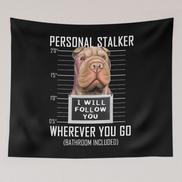 Item preview, Personal Stalker Dog Shar Pei I Will Follow You Mugshot Long Sleeve  designed and sold by FidelmaShop.