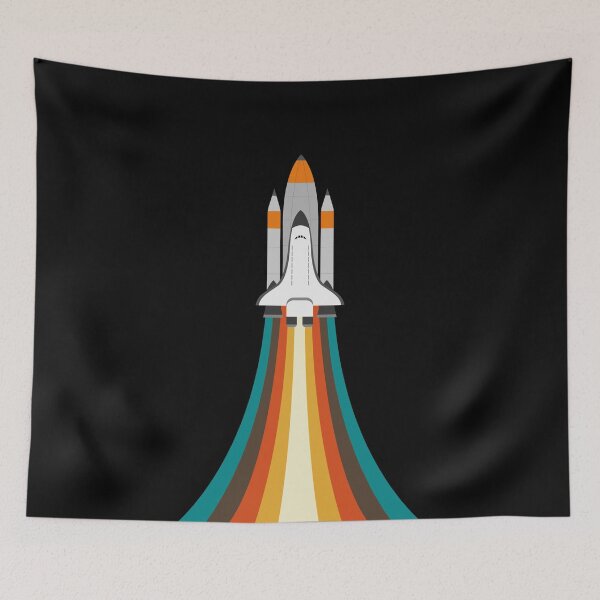 Artikelvorschau, Rakete fliegt ins All Retro-Design entworfen und verkauft von heksaputra.