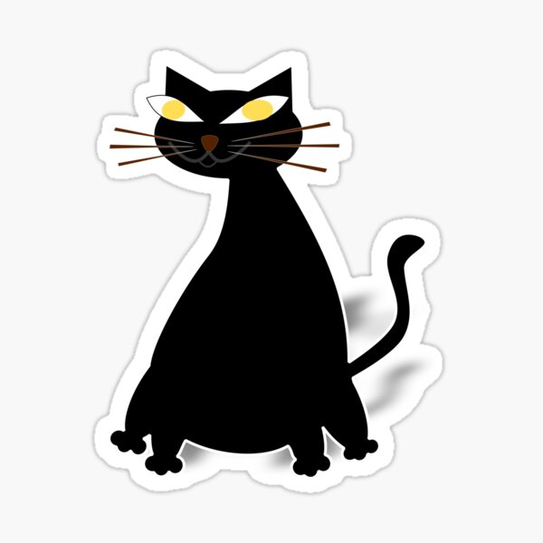 Fat Black Cat Sticker, 3 Fatty Kitty, Fat Cat, Black Cat, Cute, Adorable,  Kitty Kat, Kitty Cat, Sticker, Fluffy, Furry, Kiss-cut Stickers 