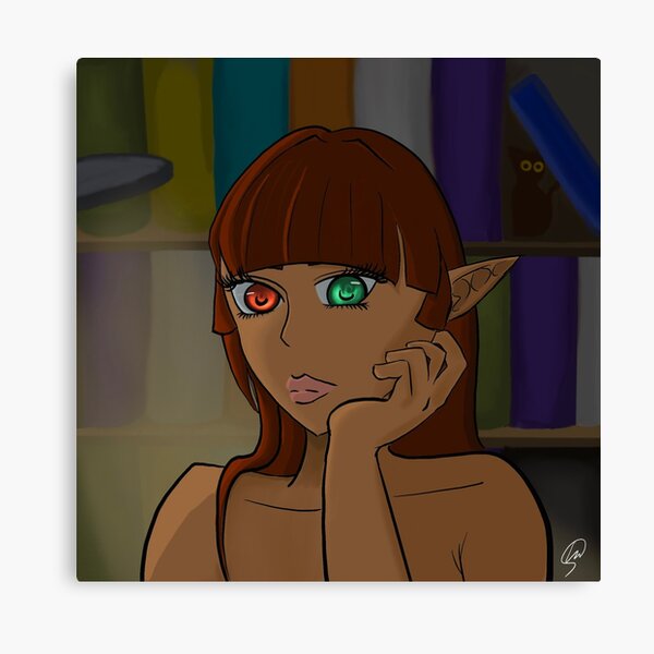 Elf Girl in her studies  Canvas Print