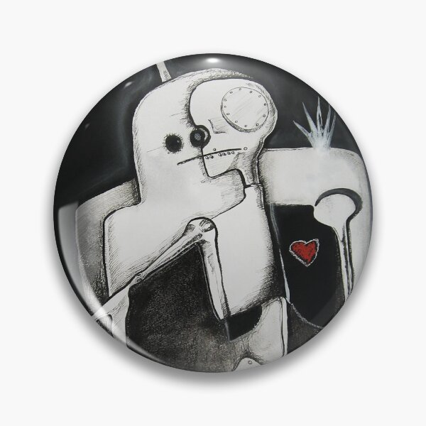 Item preview, Robot and Skeleton | Chalk | Surreal black and white piece designed and sold by Moolversin.