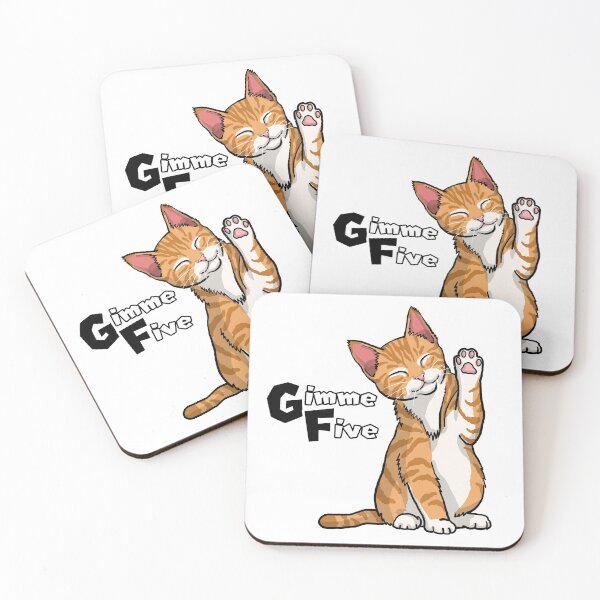 Item preview, Gimme five cat designed and sold by HandsomeCat.