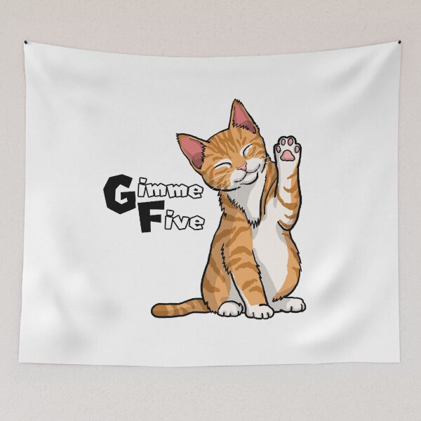 Item preview, Gimme five cat designed and sold by HandsomeCat.