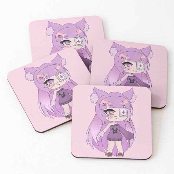 Item preview, Cute Chibi style Kawaii Girl with eye-patch and Purple hairs designed and sold by taylobarucau97.