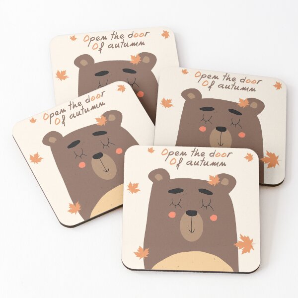 Item preview, Cute bear.Open the door of autumn. designed and sold by ProjectKittyArt.