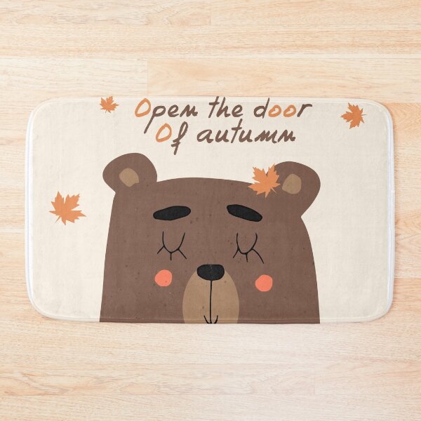 Item preview, Cute bear.Open the door of autumn. designed and sold by ProjectKittyArt.