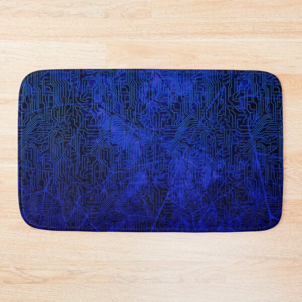 Item preview, Deep Royal Blue Black Cyber Circuit Board Pattern designed and sold by bexilla.
