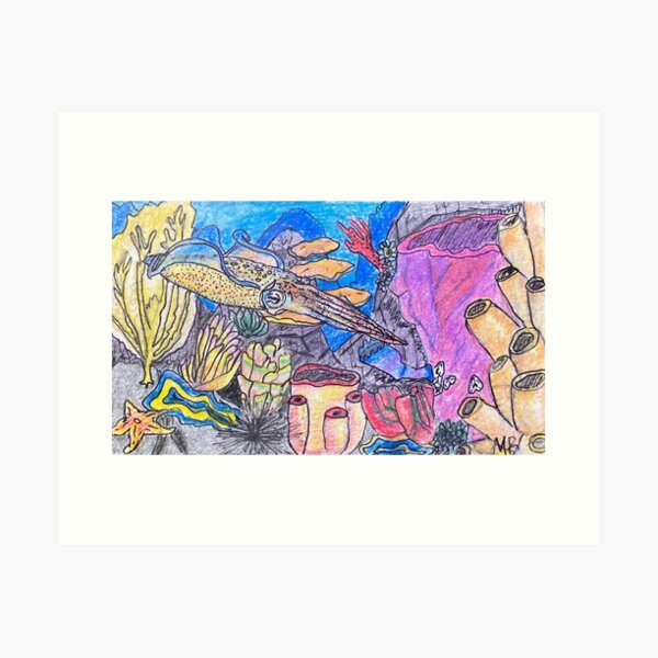 Reef Squid Art Print